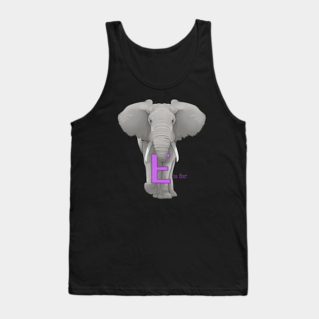 E is for Elephant Tank Top by Art by Angele G